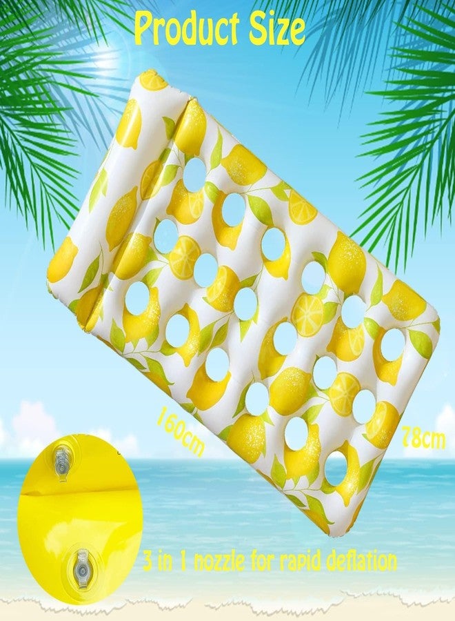 Soldtrue Pool Air with Lemon Design - Inflatable Pool Raft for Adults & Kids, Stylish Lemon Pattern | Perfect for Swimming Pool, Beach, and Summer Relaxation Heavy Duty Air Pump Included (Yellow) - Image 4